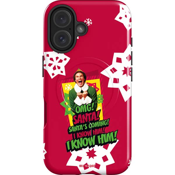Elf OMG Santas Coming iPhone 16 Magsafe Impact Case