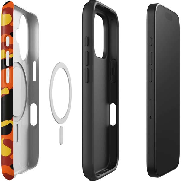 Orange Camo iPhone 16 Magsafe Impact Case