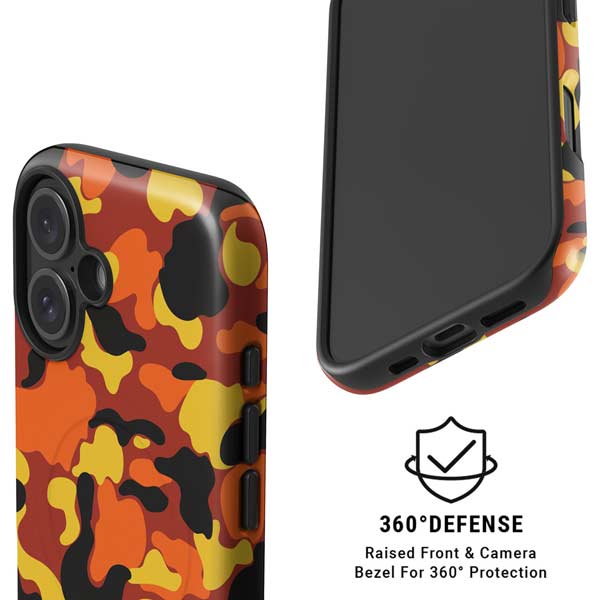 Orange Camo iPhone 16 Magsafe Impact Case