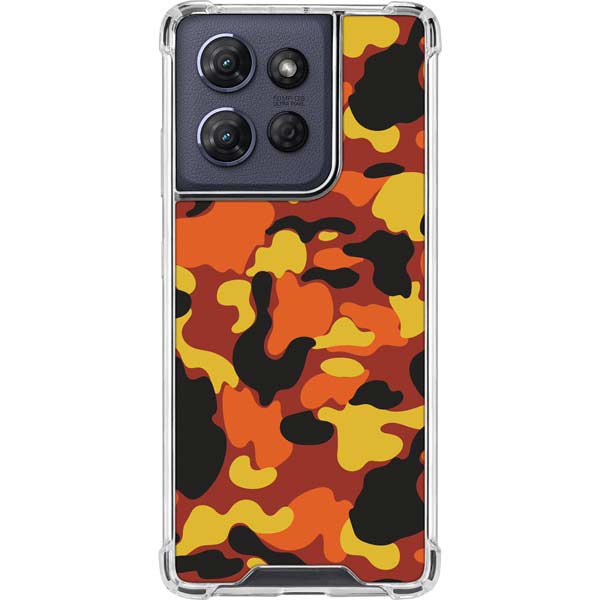 Orange Camo Moto G Power 5G (2025) Clear Case