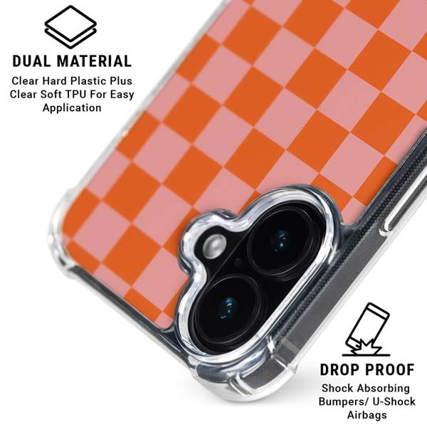 Orange Checkered iPhone 16 MagSafe Case