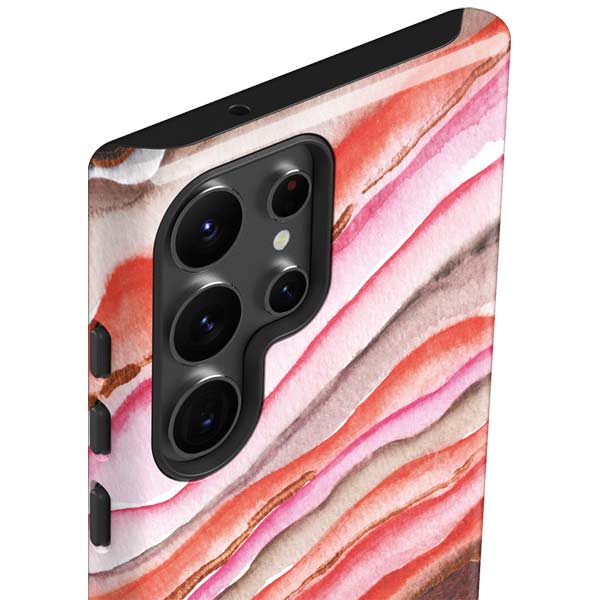 Orange Watercolor Geode Galaxy S23 Ultra Pro Case