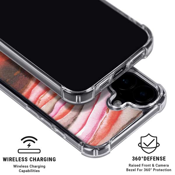 Orange Watercolor Geode iPhone 17 Clear Case