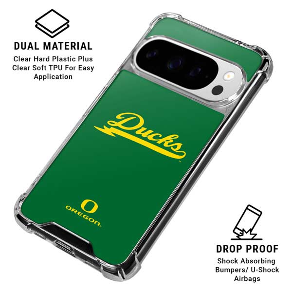 University of Oregon Ducks Logo and Wings Google Pixel 10 Pro Clear Case