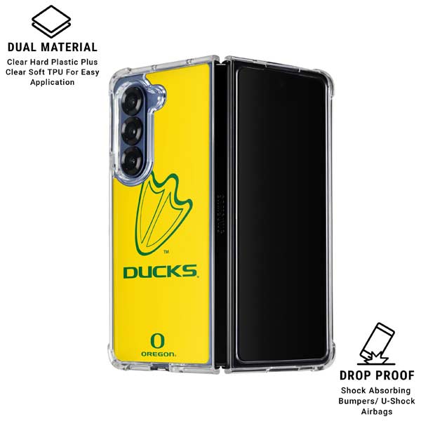 University of Oregon Ducks Logo Galaxy Z Fold7 Clear Case