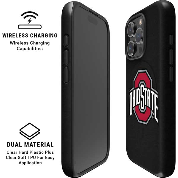 Ohio State University OSU Buckeyes Black iPhone 16 Pro Magsafe Impact Case