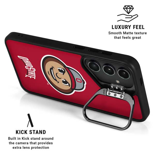 Ohio State University OSUBuckeyes Light Grey Galaxy S26 Plus Kickstand Case