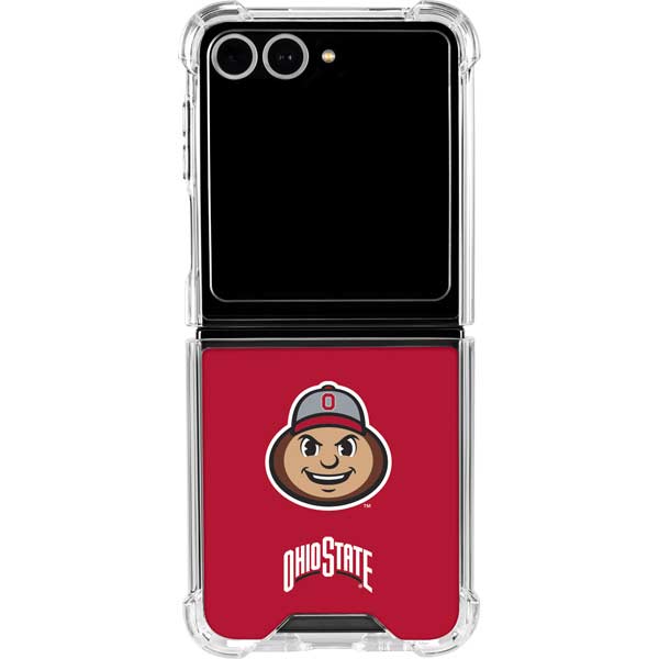 Ohio State University OSUBuckeyes Light Grey Galaxy Z Flip7 Clear Case