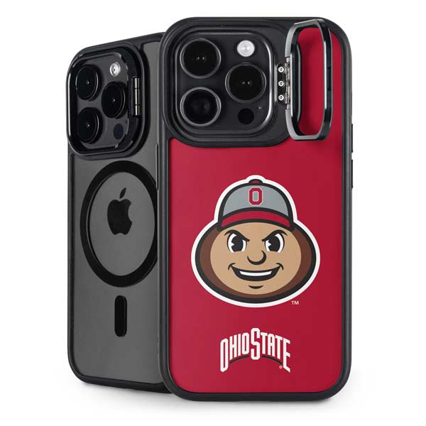 Ohio State University OSUBuckeyes Light Grey iPhone 14 Pro Kickstand Case