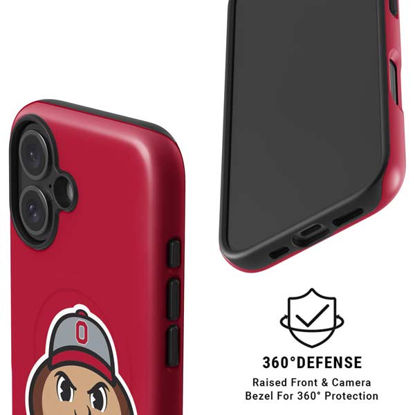 Ohio State University OSUBuckeyes Light Grey iPhone 16 Magsafe Impact Case