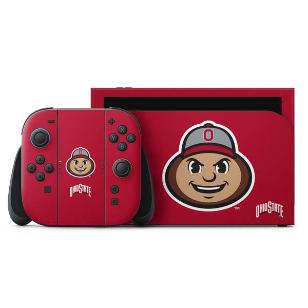 Ohio State University OSUBuckeyes Light Grey Nintendo Switch 2 (2025) with Joy-Con Skin