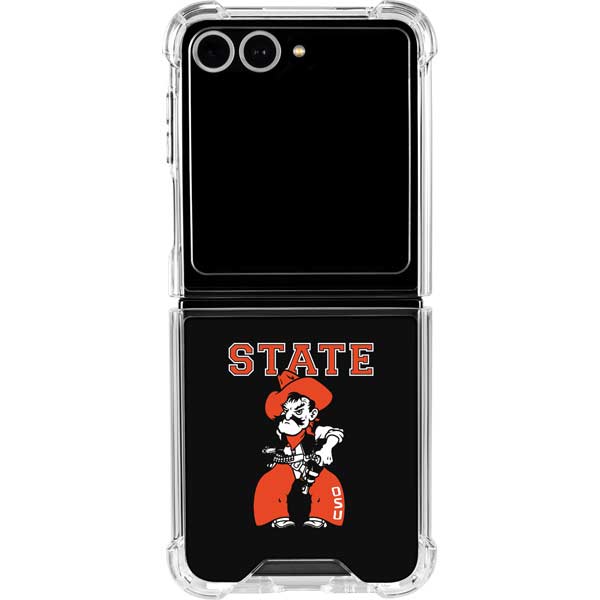 Oklahoma State University OSU Cowboys Orange Galaxy Z Flip7 Clear Case
