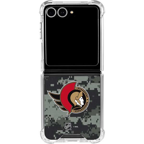 NHL Ottawa Senators Camo Galaxy Z Flip7 Clear Case