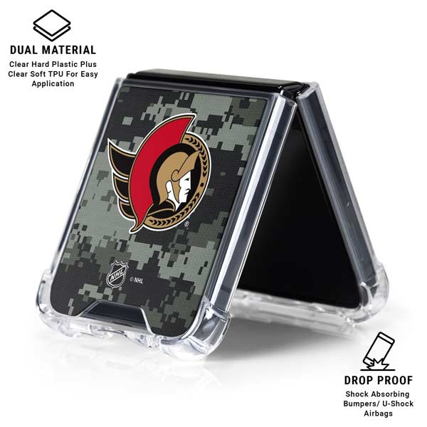 NHL Ottawa Senators Camo Galaxy Z Flip7 Clear Case