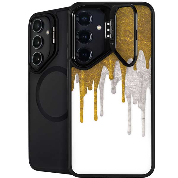 Paint Splatter Gold Galaxy S26 Kickstand Case