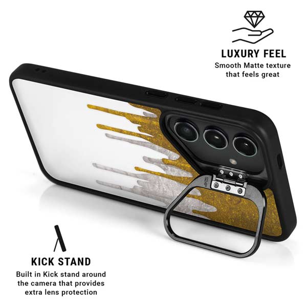 Paint Splatter Gold Galaxy S26 Kickstand Case