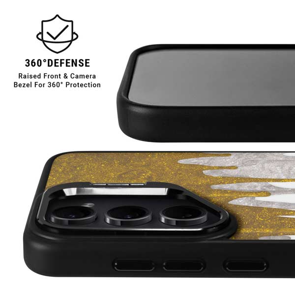 Paint Splatter Gold Galaxy S26 Kickstand Case