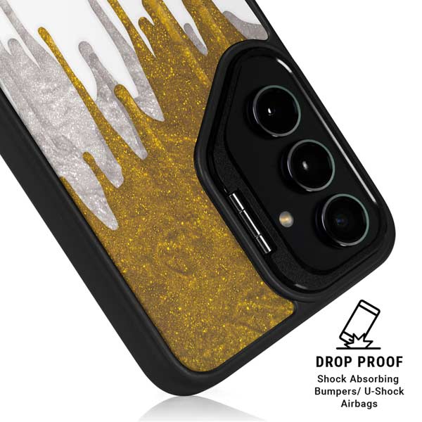 Paint Splatter Gold Galaxy S26 Kickstand Case