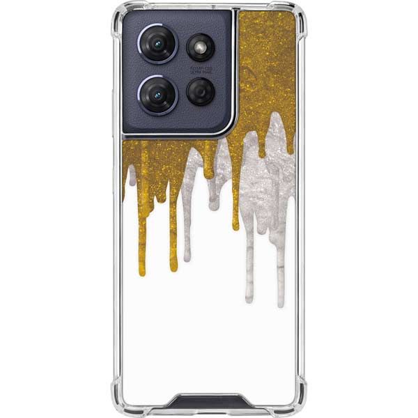 Paint Splatter Gold Moto G 5G (2025) Clear Case