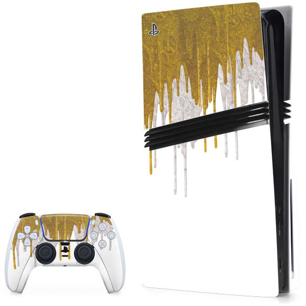 Paint Splatter Gold PlayStation PS5 Skins