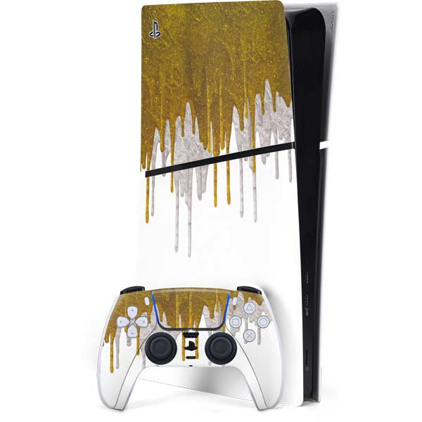 Paint Splatter Gold PlayStation PS5 Skins