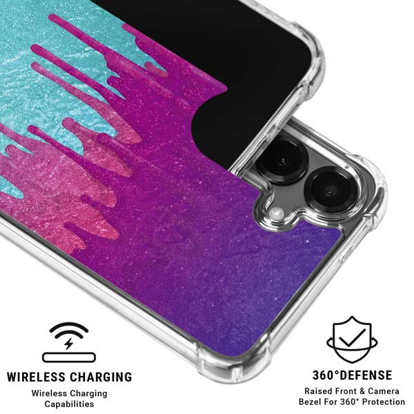 Paint Splatter Purple Galaxy S26 Clear Case