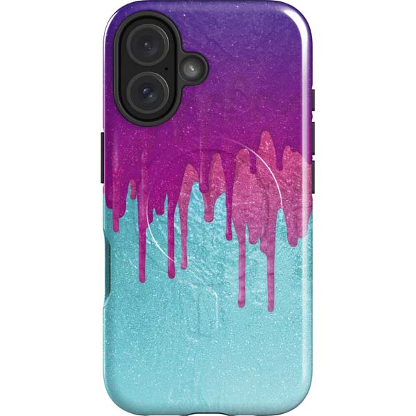 Paint Splatter Purple iPhone 16 Magsafe Impact Case