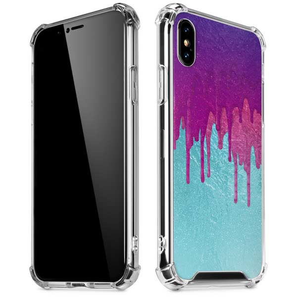 Paint Splatter Purple iPhone X/XS Clear Case