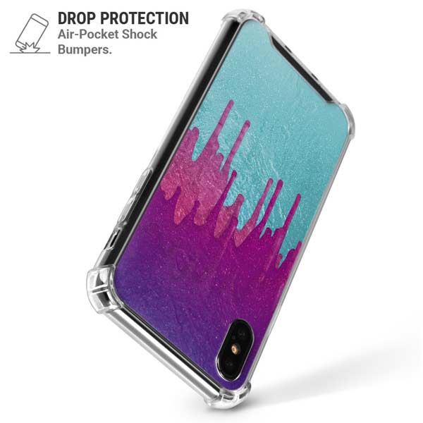 Paint Splatter Purple iPhone X/XS Clear Case