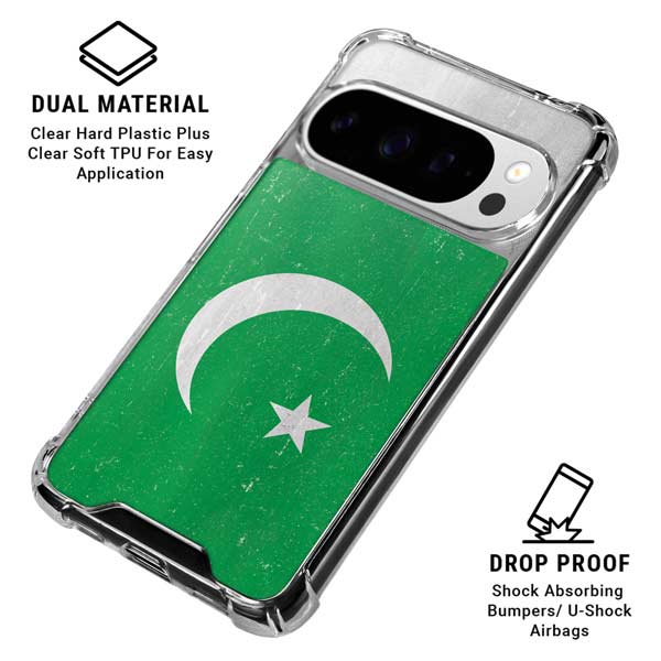 Pakistan Flag Distressed Google Pixel 10 Pro Clear Case