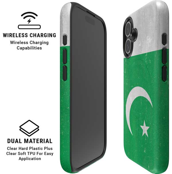 Pakistan Flag Distressed iPhone 16 Plus Magsafe Impact Case