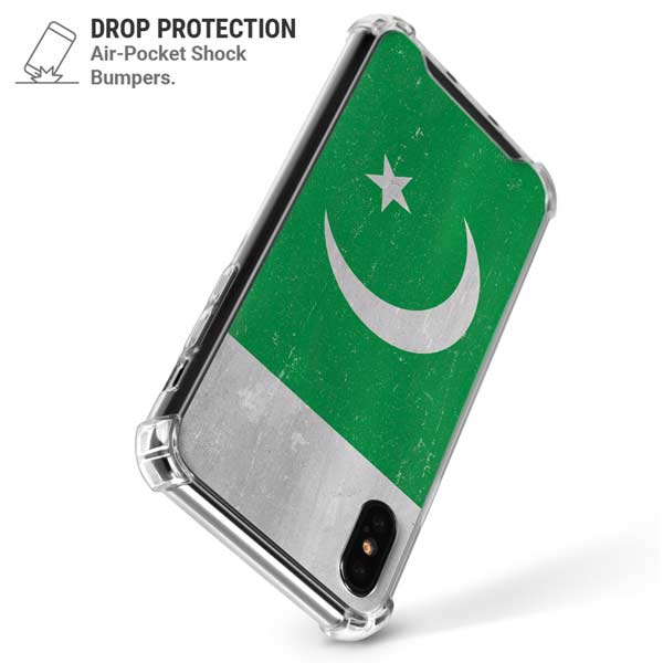 Pakistan Flag Distressed iPhone X/XS Clear Case
