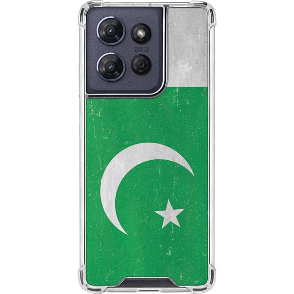 Pakistan Flag Distressed Moto G 5G (2025) Clear Case