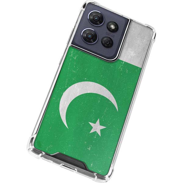 Pakistan Flag Distressed Moto G 5G (2025) Clear Case