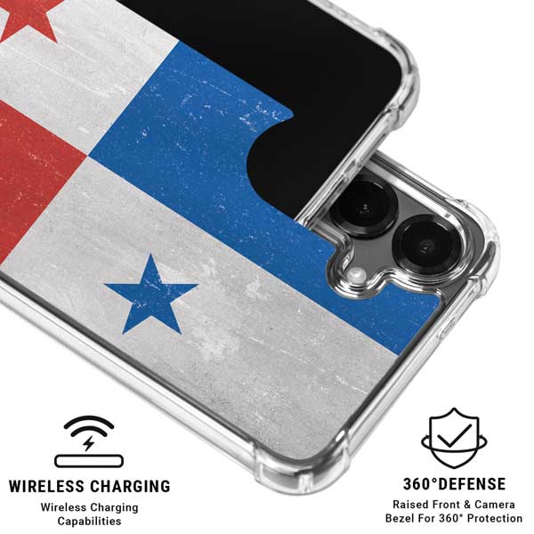 Panama Flag Distressed Galaxy S26 Plus Clear Case