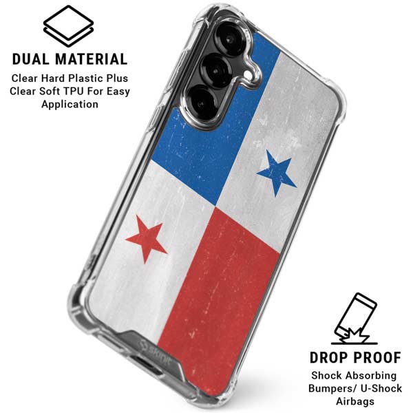 Panama Flag Distressed Galaxy S26 Plus Clear Case