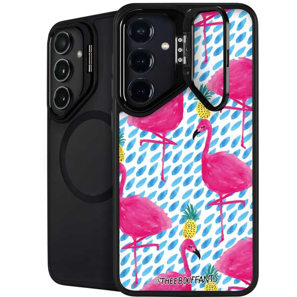 Bouffants and Broken Hearts Party Flamingos Galaxy S26 Plus Kickstand Case