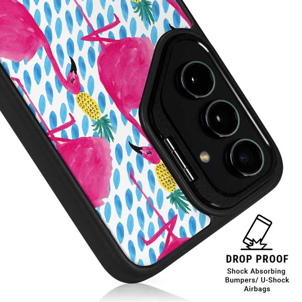 Bouffants and Broken Hearts Party Flamingos Galaxy S26 Plus Kickstand Case