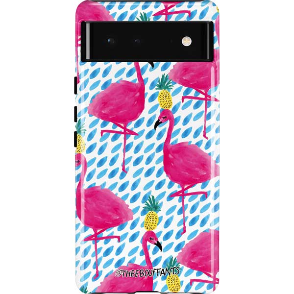 Bouffants and Broken Hearts Party Flamingos Pixel Cases