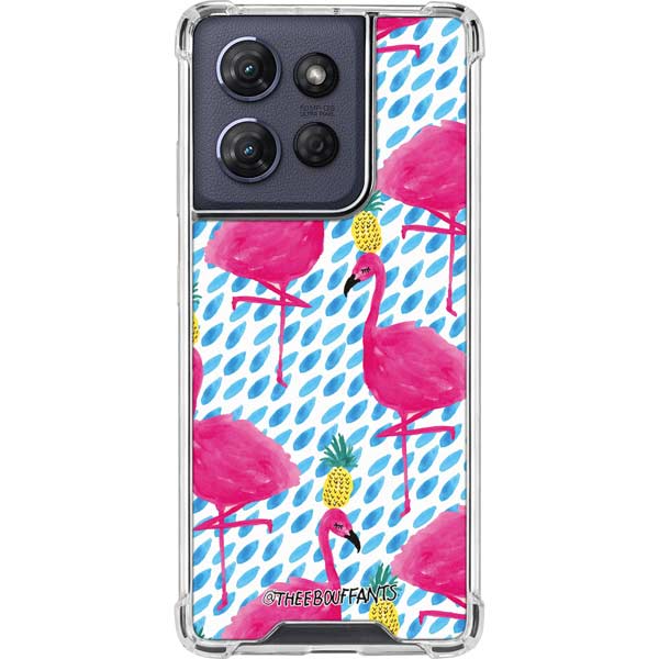 Bouffants and Broken Hearts Party Flamingos Moto G 5G (2025) Clear Case