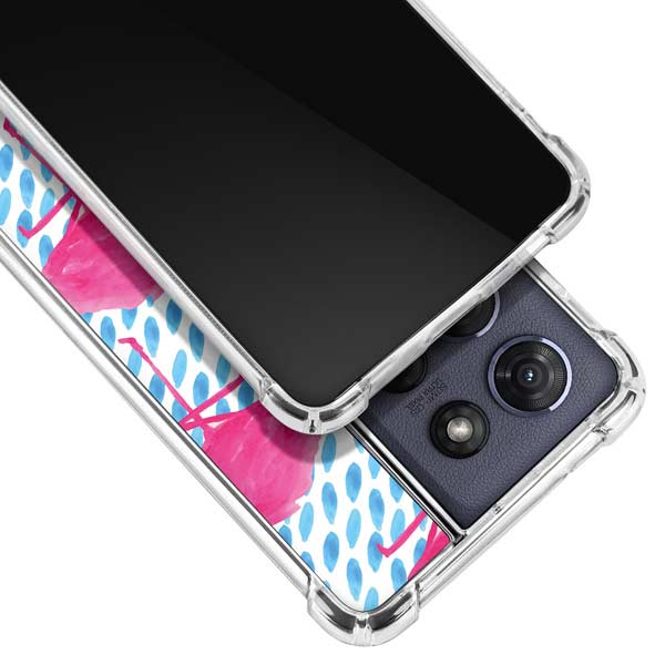 Bouffants and Broken Hearts Party Flamingos Moto G 5G (2025) Clear Case