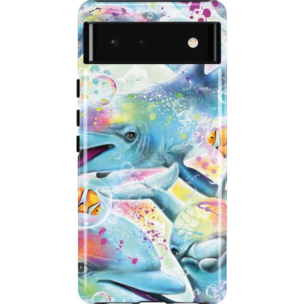 Pastel Dolphins by Sheena Pike Pixel Cases
