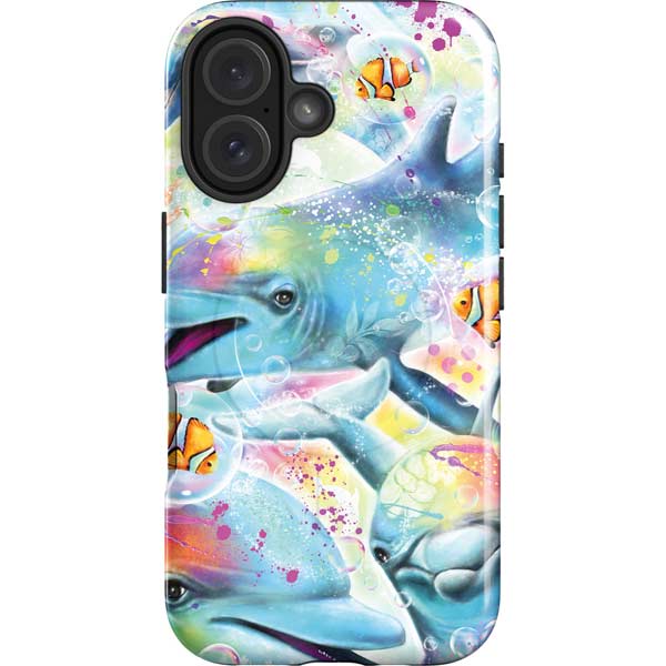 Pastel Dolphins by Sheena Pike iPhone 16 Plus Magsafe Impact Case