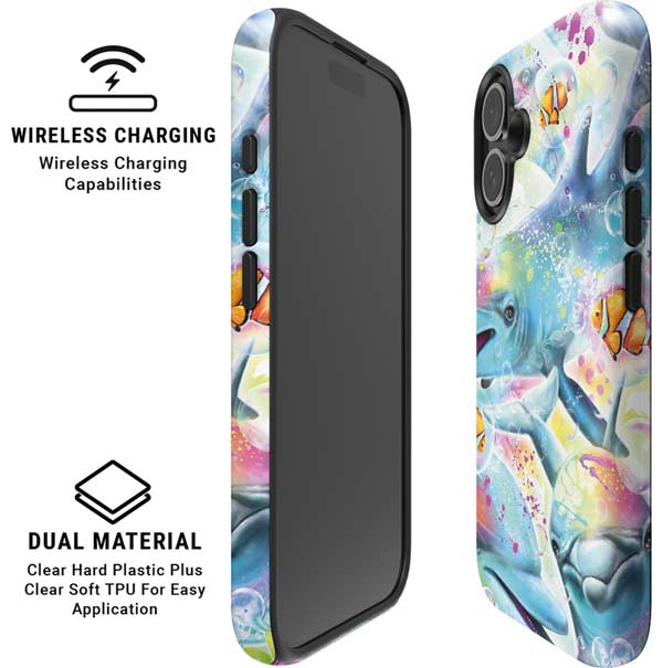Pastel Dolphins by Sheena Pike iPhone 16 Plus Magsafe Impact Case