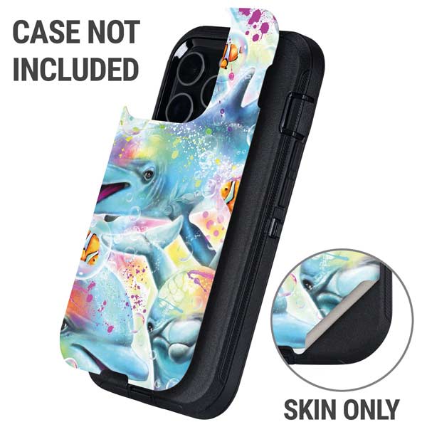 Pastel Dolphins by Sheena Pike Otterbox Defender iPhone Skin