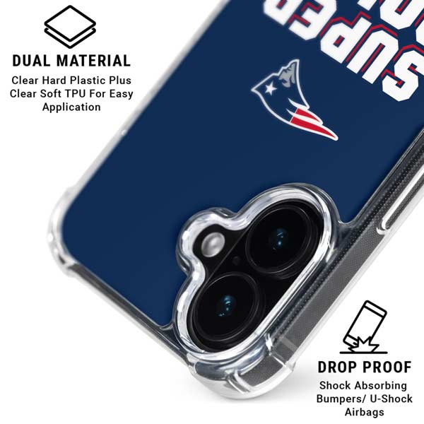 NFL Patriots Super Bowl LIII Champions iPhone 17 Clear Case
