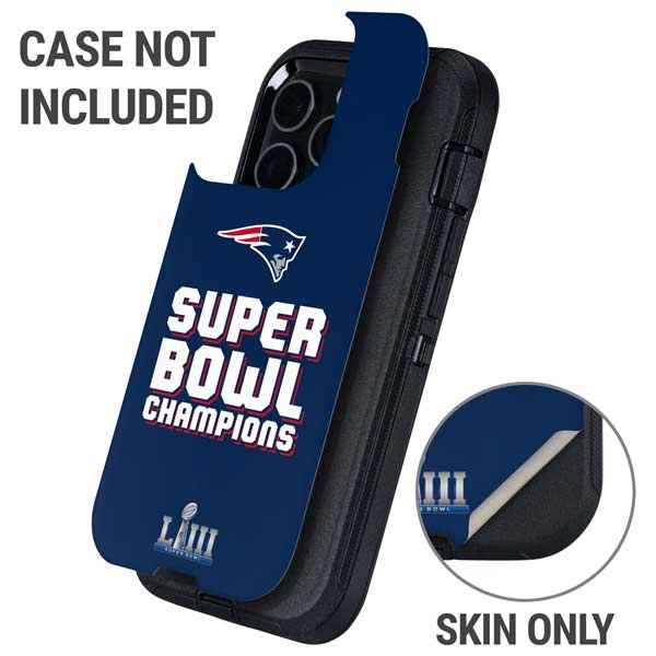 NFL Patriots Super Bowl LIII Champions Otterbox Defender iPhone Skin