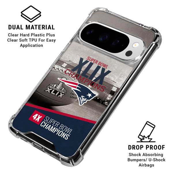 NFL Patriots Super Bowl XLIX Champs Google Pixel 10 Pro XL Clear Case