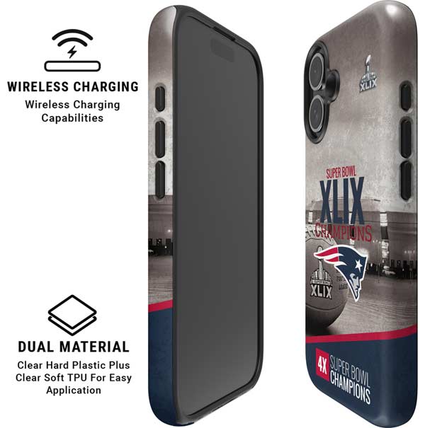 NFL Patriots Super Bowl XLIX Champs iPhone 16 Magsafe Impact Case