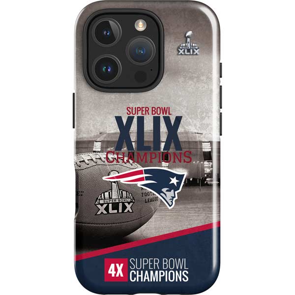 NFL Patriots Super Bowl XLIX Champs iPhone 16 Pro Magsafe Impact Case